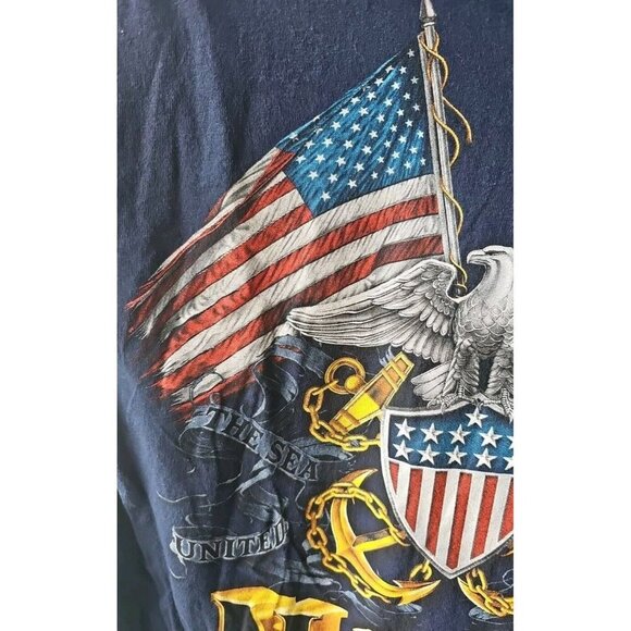 Navy Military Eagle United States Graphic T-Shirt Adult Med - Picture 6 of 9